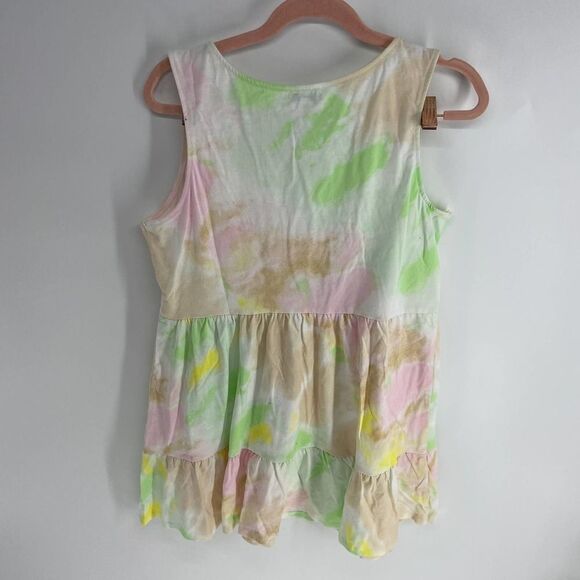 Love, Fire Womens XL NWT pastel tiedye pink white sleeveless babydoll tunic top - Picture 4 of 5